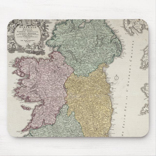 Map of Ireland showing the Provinces of Ulster Mouse Pad (Front)