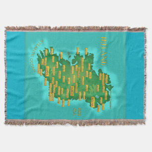 Map Of Ireland Throw Blanket