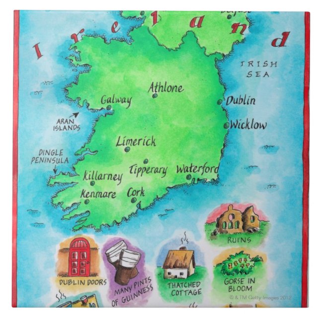 Map of Ireland Tile (Front)