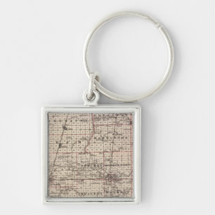 Map of Iroquois County Key Ring