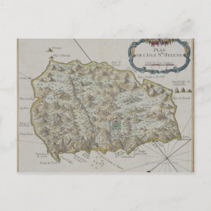 Map of Island of St. Helena Postcard