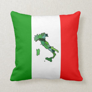 Map of Italy and Italian Flag Cushion