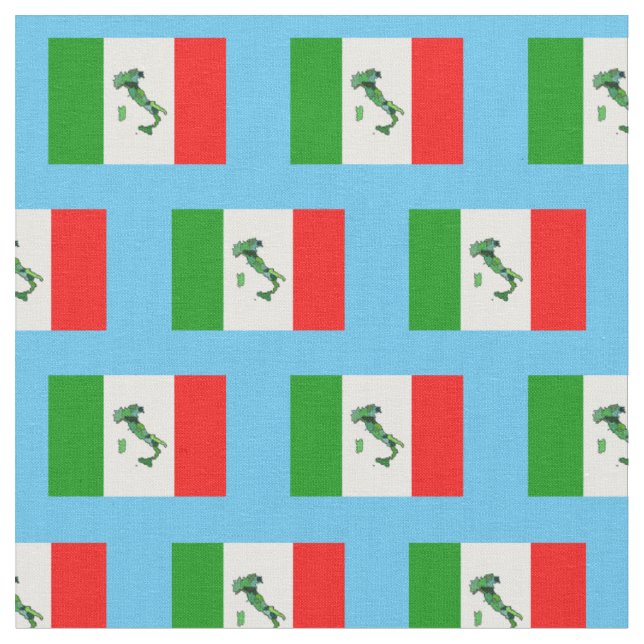 Map of Italy and Italian Flag Fabric (Close Up)