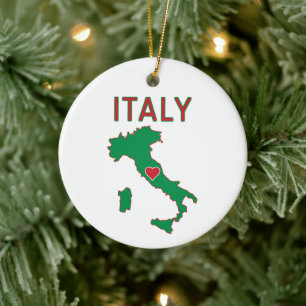 Map of Italy Ceramic Tree Decoration