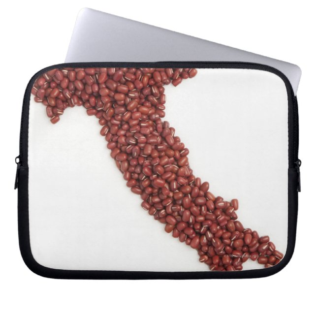 Map of Italy made of Red Beans Laptop Sleeve (Front)