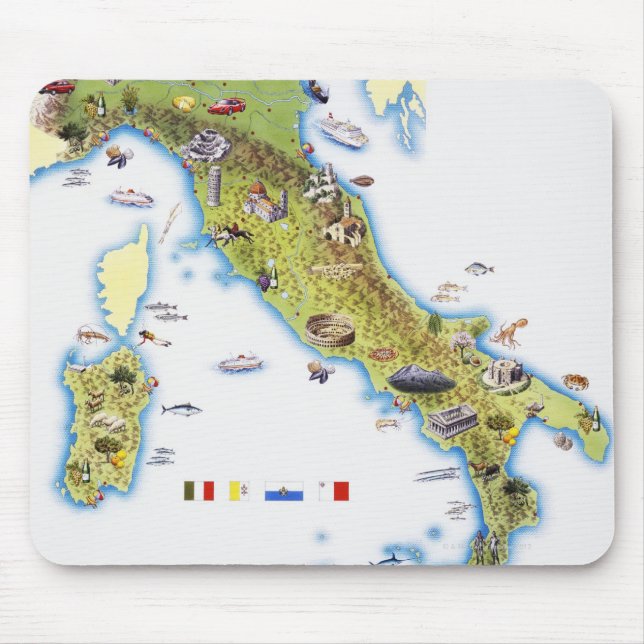 Map of Italy Mouse Pad (Front)