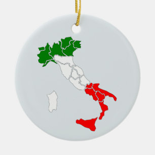 Map of Italy ornament. Ceramic Tree Decoration