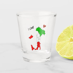 Map of Italy Shot Glass