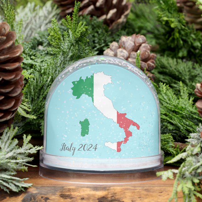 Map Of Italy Souvenir Snow Globe (Winter)