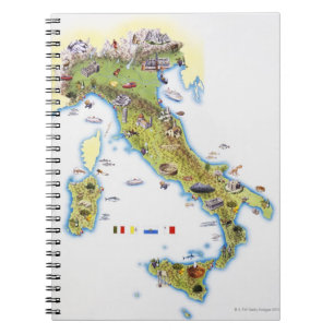 Map of Italy Spiral Notebook