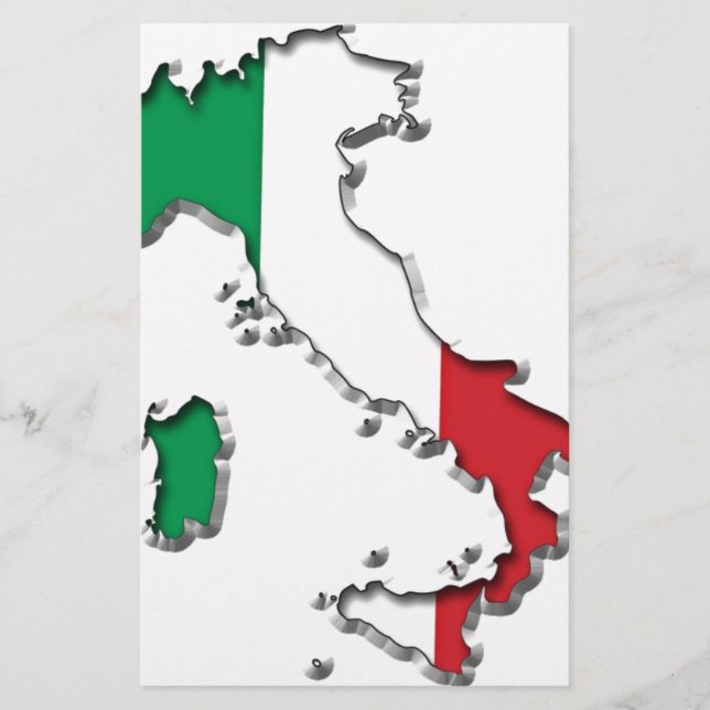 Map of Italy Stationery (Front)