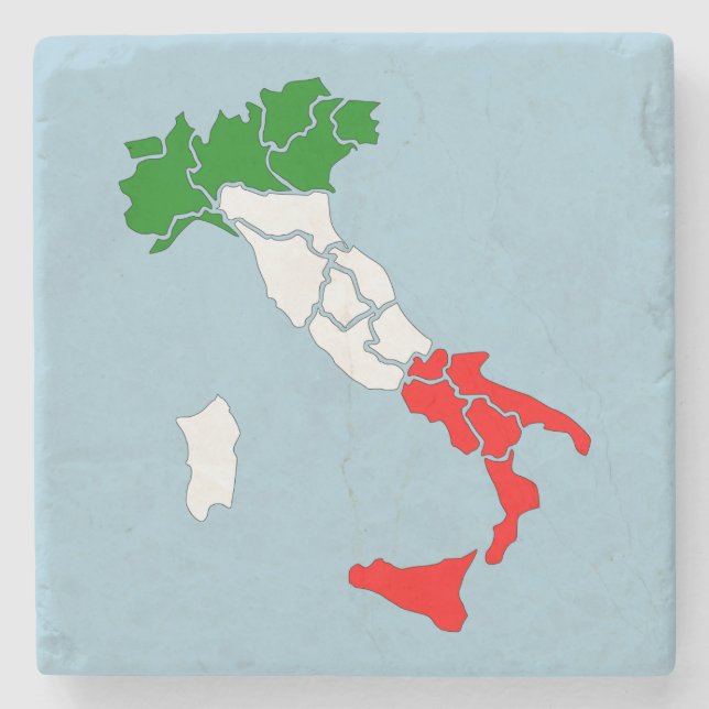 Map of Italy stone coaster. Coaster (Front)