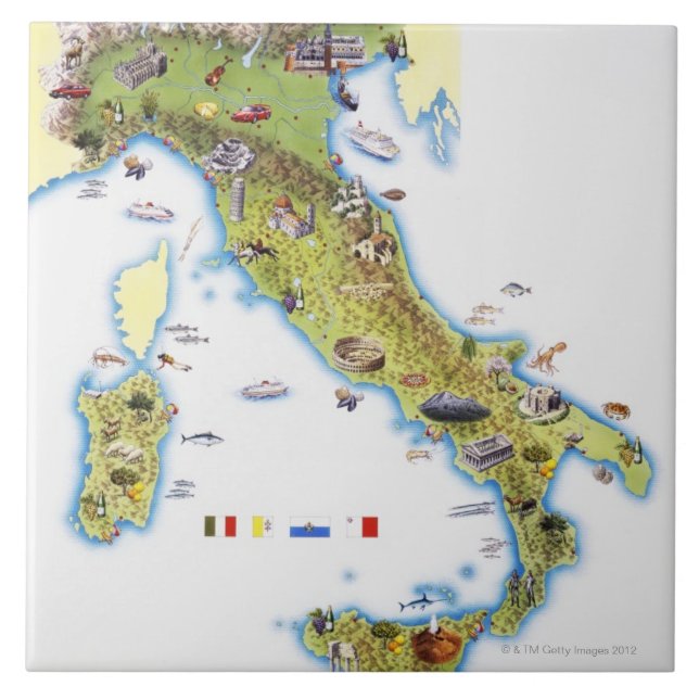 Map of Italy Tile (Front)