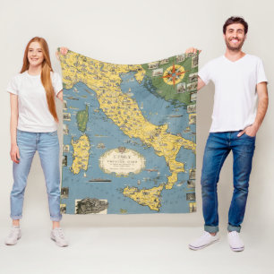 Map of Italy with Vatican City Fleece Blanket