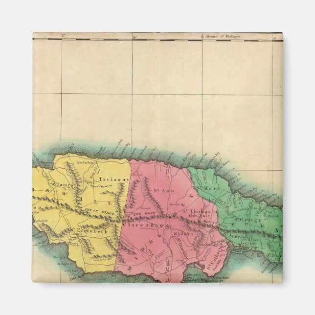 Map Of Jamaica Magnet (Front)