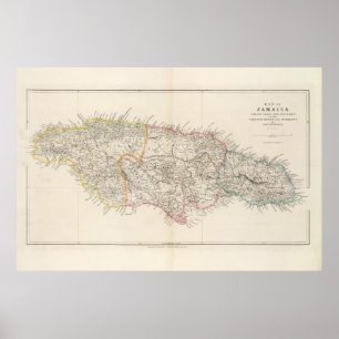 Map of Jamaica Poster