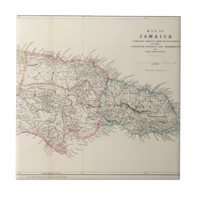Map of Jamaica Tile (Front)