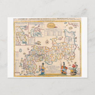 Map of Japan 3 Postcard