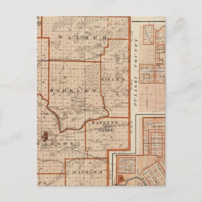 Map of Jasper County Postcard (Front)