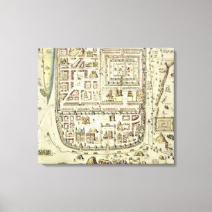 Map of Jerusalem and the surrounding area, from 'C Canvas Print