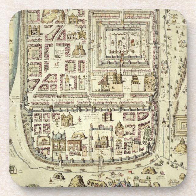 Map of Jerusalem and the surrounding area, from 'C Coaster (Front)