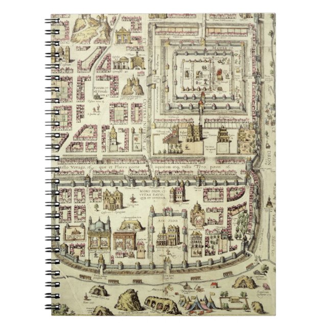Map of Jerusalem and the surrounding area, from 'C Spiral Notebook (Front)