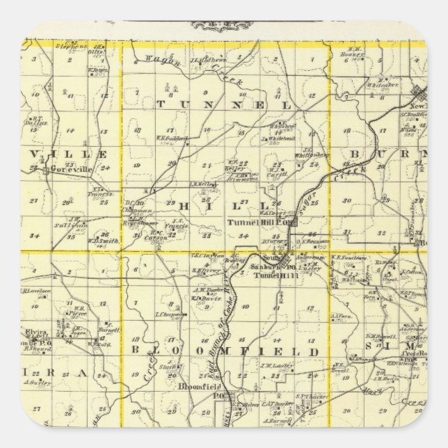 Map of Johnson County and Vienna Square Sticker (Front)