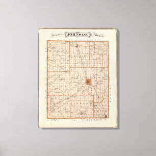 Map of Johnson County Canvas Print