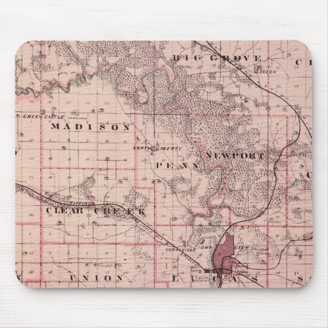 Map of Johnson County, State of Iowa Mouse Pad (Front)