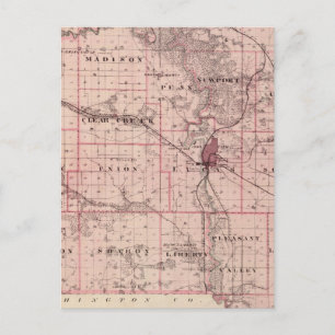 Map of Johnson County, State of Iowa Postcard