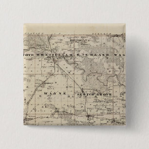 Map of Jones County, State of Iowa 15 Cm Square Badge