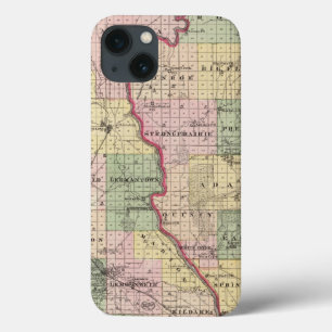 Map of Juneau and Adams counties iPhone 13 Case