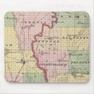 Map of Juneau and Adams counties Mouse Pad