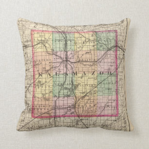 Map of Kalamazoo County, Michigan Cushion
