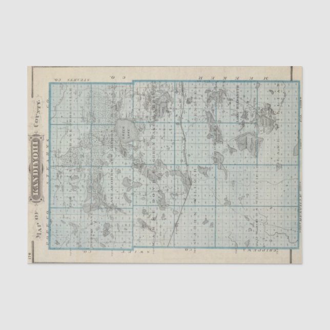 Map of Kandiyohi County, Minnesota Tissue Paper (Front)