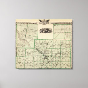 Map of Kankakee County, Kankakee and Gilman Canvas Print