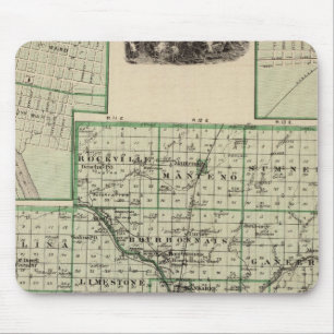 Map of Kankakee County, Kankakee and Gilman Mouse Pad