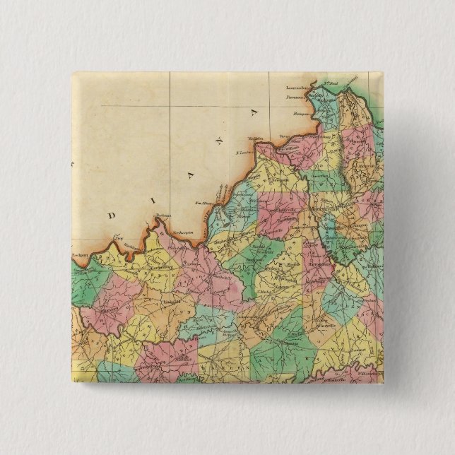 Map Of Kentucky 15 Cm Square Badge (Front)