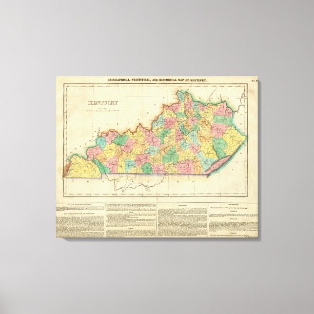Map Of Kentucky Canvas Print (Front)