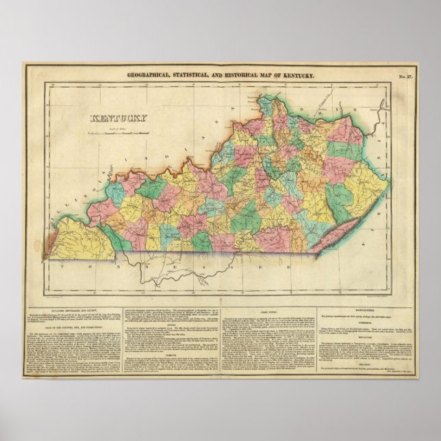 Map Of Kentucky Poster (Front)