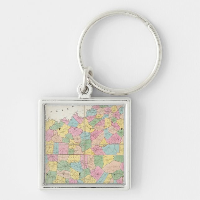 Map of Kentucky & Tennessee Key Ring (Front)