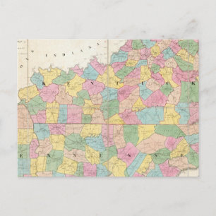 Map of Kentucky & Tennessee Postcard