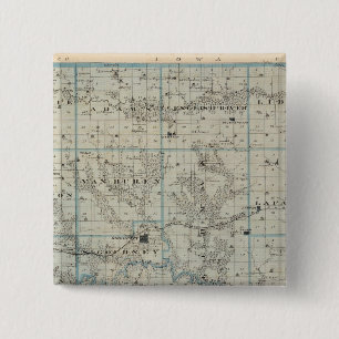 Map of Keokuk County, State of Iowa 15 Cm Square Badge