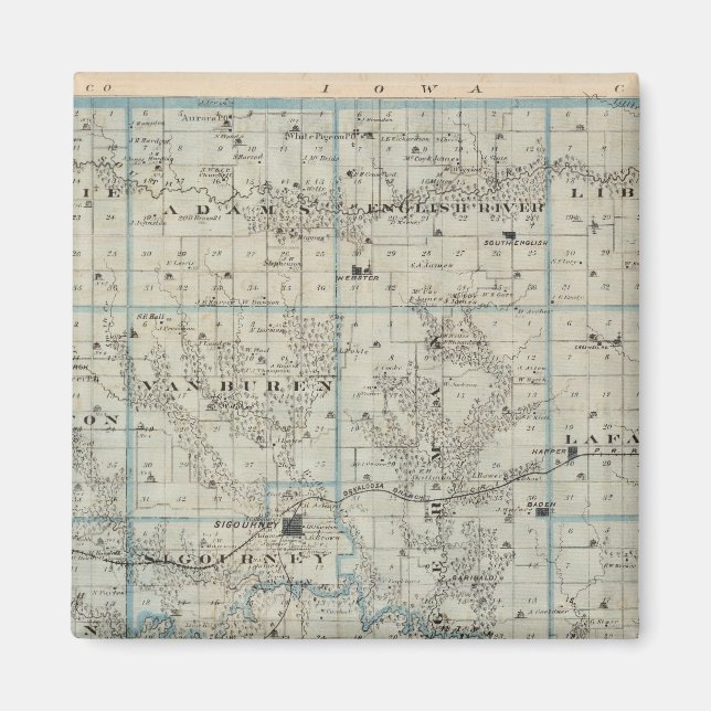 Map of Keokuk County, State of Iowa Magnet (Front)