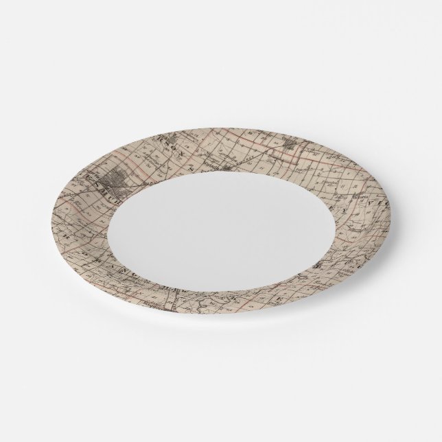 Map of Knox County Paper Plate (Angled)