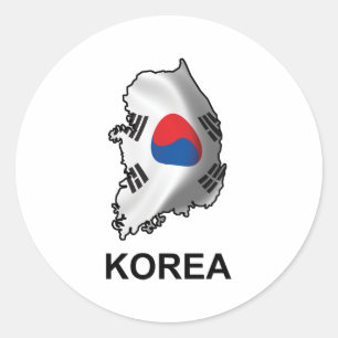 Map Of Korea Classic Round Sticker