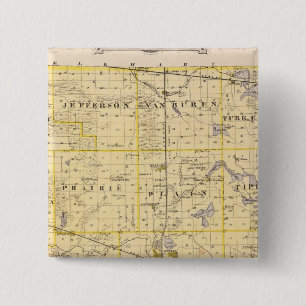 Map of Kosciusko County 15 Cm Square Badge