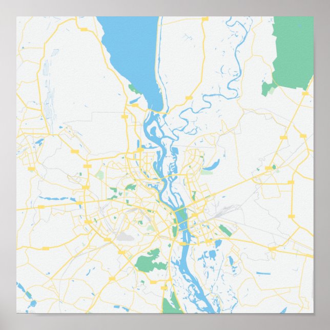 Map of Kyiv, Ukraine Poster (Front)