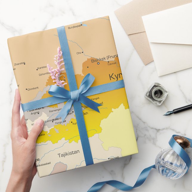 Map of Kyrgyzstan Wrapping Paper (Creator Uploaded)