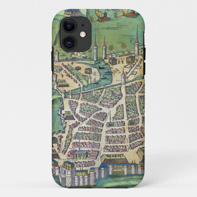 Map of La Rochelle, from 'Civitates Orbis Terrarum Case-Mate iPhone Case (Back)